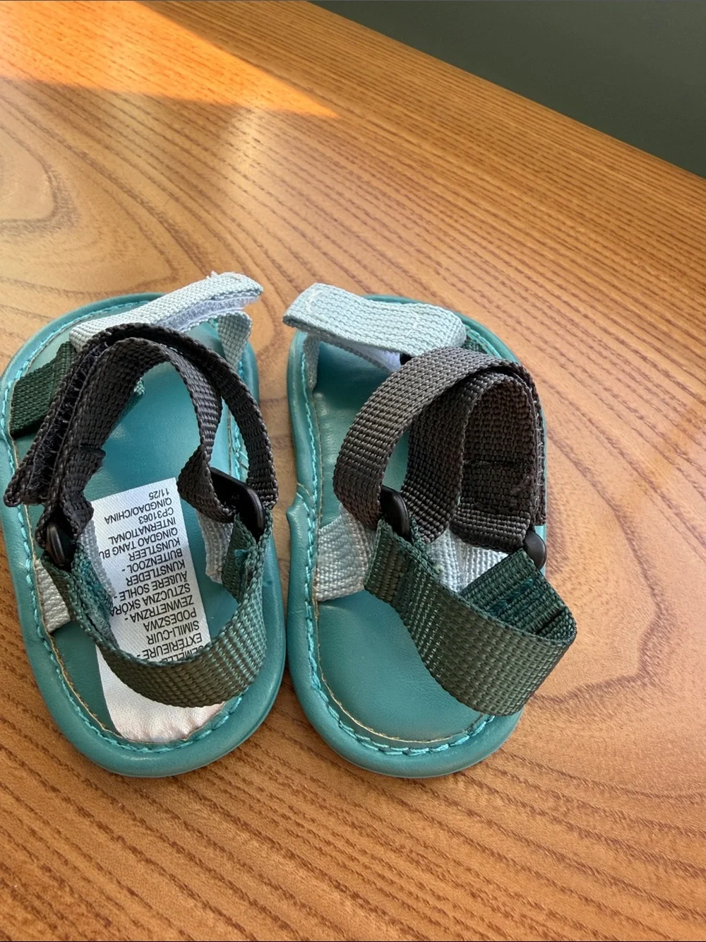 Baby Teal Sport Sandals with Adjustable Straps